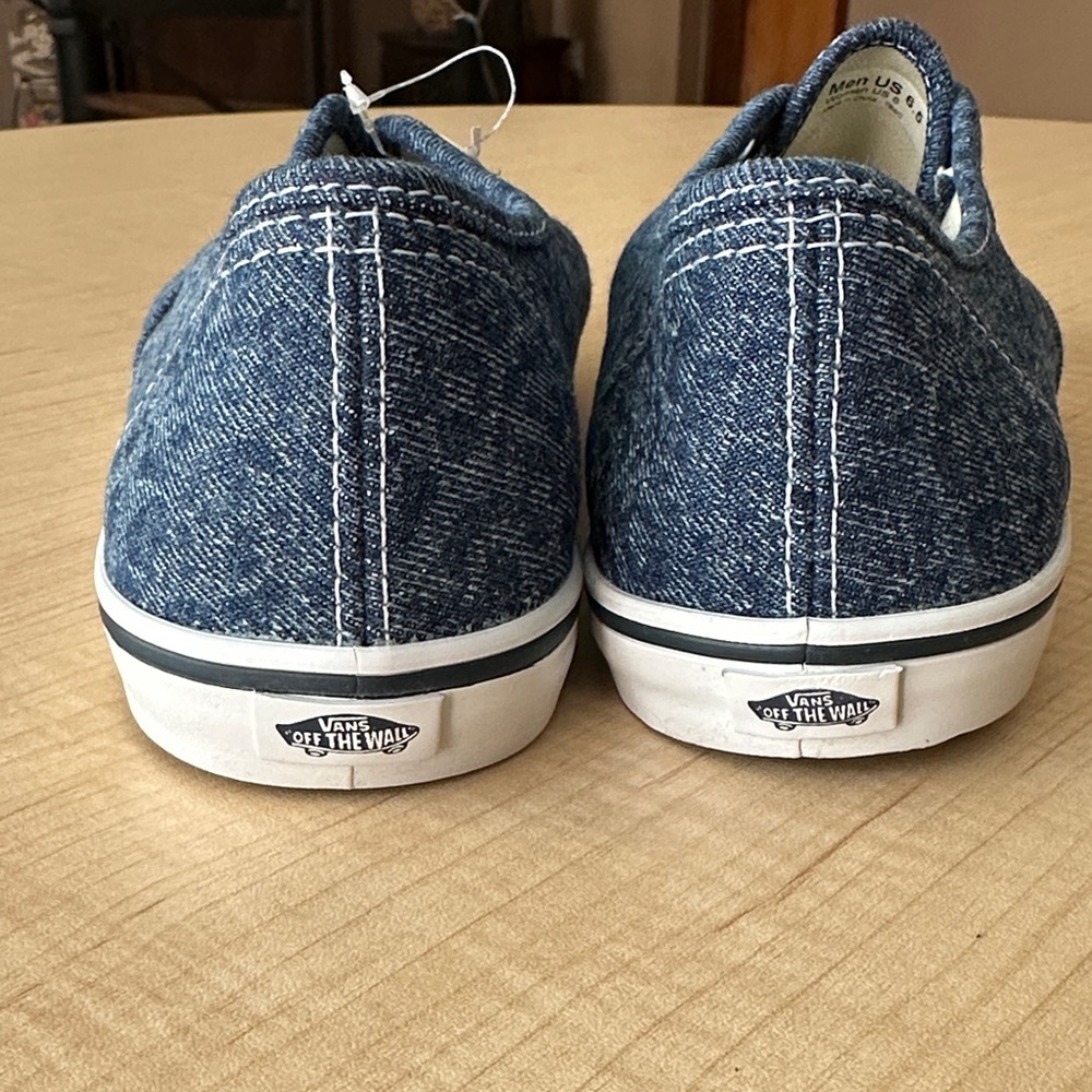 Vans Women's Denim Blue cheetah print Sneakers size 8 - Picture 5 of 9